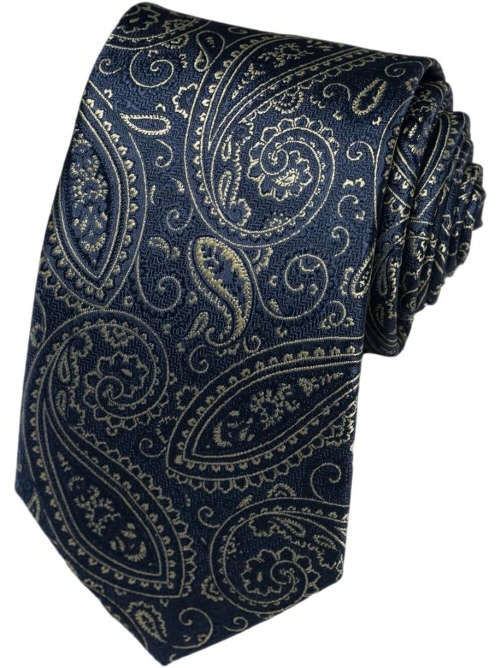 🆕Men Gold 100%Microfiber Paisley Jacquard Slim Formal Necktie For Wedding Dress